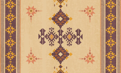 Navajo Tribal and Native American seamless pattern Ethnic SouthWestern decor style. Boho geometric ornament. Vector seamless pattern. Mexican blanket, rug,Woven, carpet, Aztec ornament pattern
