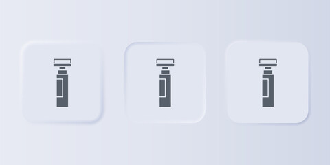Grey Marker pen icon isolated on grey background. Set icons in square buttons. Vector