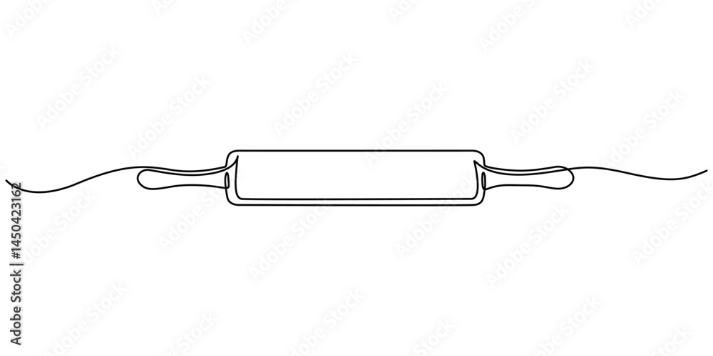 Poster continuous line drawing of rolling pin symbol. abstract line art illustration, rolling pin kitchen u