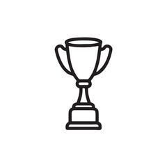 Illustration of a black outline trophy with a base and two handles design