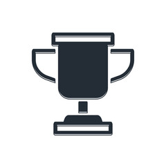 Black Award cup icon isolated on white background. Winner trophy symbol. Championship or competition trophy. Sports achievement sign. Vector