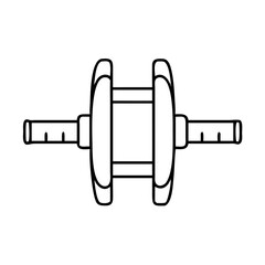 ab wheel roller icon, ab wheel roller line art - simple line art of ab wheel roller, perfect for ab wheel roller logos and icons