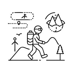 adventure icon, adventure line art - simple line art of adventure, perfect for adventure logos and icons