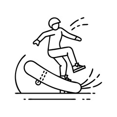 Fototapeta premium airwalk trick icon, airwalk trick line art - simple line art of airwalk trick, perfect for airwalk trick logos and icons
