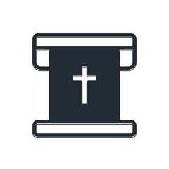 Obraz premium Black Flag with christian cross icon isolated on white background. Vector