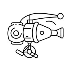 baitcasting reel icon, baitcasting reel line art - simple line art of baitcasting reel, perfect for baitcasting reel logos and icons