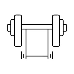 barbell with weights icon, barbell with weights line art - simple line art of barbell with weights, perfect for barbell with weights logos and icons