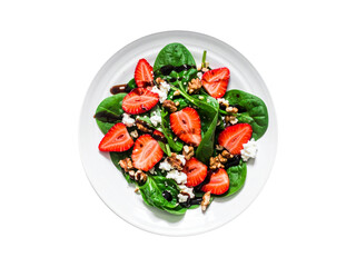 Fresh strawberries, fresh baby spinach, walnuts, and goat cheese, drizzled with a homemade balsamic...