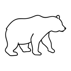 bear silhouette icon, bear silhouette line art - simple line art of bear silhouette, perfect for bear silhouette logos and icons