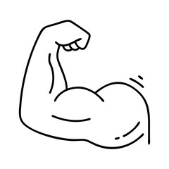 bicep flexing icon, bicep flexing line art - simple line art of bicep flexing, perfect for bicep flexing logos and icons