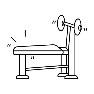 recommend clip art: bench press icon, bench press line art - simple line art of bench press, perfect for bench press logos and icons