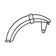 bicycle fender icon, bicycle fender line art - simple line art of bicycle fender, perfect for bicycle fender logos and icons
