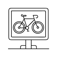 bicycle parking sign icon, bicycle parking sign line art - simple line art of bicycle parking sign, perfect for bicycle parking sign logos and icons