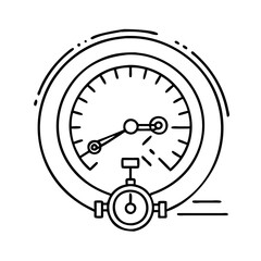 bicycle speedometer icon, bicycle speedometer line art - simple line art of bicycle speedometer, perfect for bicycle speedometer logos and icons