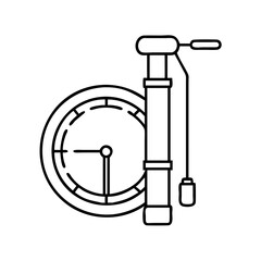 bicycle tire pump icon, bicycle tire pump line art - simple line art of bicycle tire pump, perfect for bicycle tire pump logos and icons