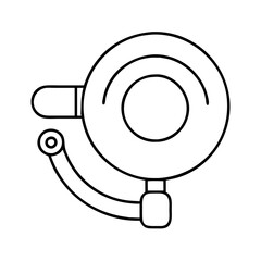 bike bell icon, bike bell line art - simple line art of bike bell, perfect for bike bell logos and icons