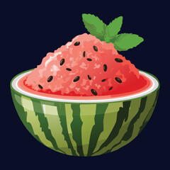 Watermelon Ice Drink - Vector Illustration