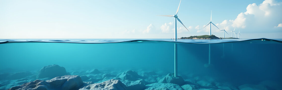impianto di raccolta di energia dalle maree con turbine sottomarine
