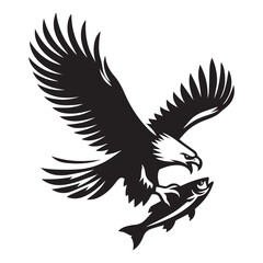 Stylized Flying Eagle with Grunge Ink Splash Effect