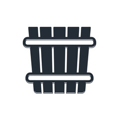 Black Sauna bucket icon isolated on white background. Vector