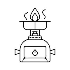 camp stove icon, camp stove line art - simple line art of camp stove, perfect for camp stove logos and icons