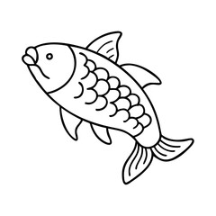 carp fish icon, carp fish line art - simple line art of carp fish, perfect for carp fish logos and icons