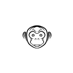 Cartoon monkey face with swirling eyes, centered against a blank background, ideal for playful designs