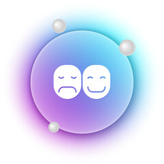 White Poker player icon isolated on white background. Blue and purple gradient circle background. Vector