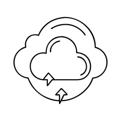 cloud sync icon, cloud sync line art - simple line art of cloud sync, perfect for cloud sync logos and icons