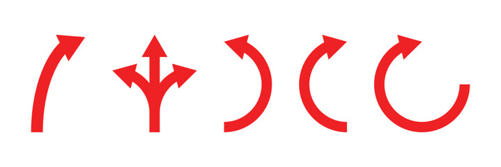 Road arrows isolated set. Arrow road signs icon.
