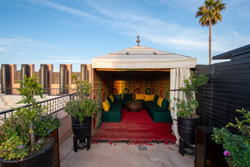 Dakterras villa makkassar berber tent Riad Marakech Marokko