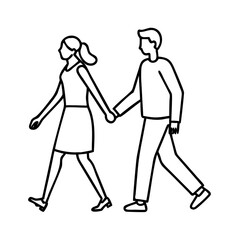 , couple holding hands while walking vector, couple holding hands while walking web icon, couple holding hands while walking line art, couple holding hands while walking, icon, 