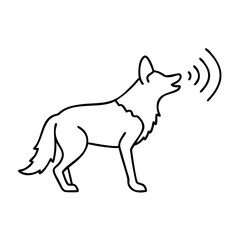 coyote call icon, coyote call line art - simple line art of coyote call, perfect for coyote call logos and icons