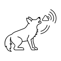coyote call icon, coyote call line art - simple line art of coyote call, perfect for coyote call logos and icons