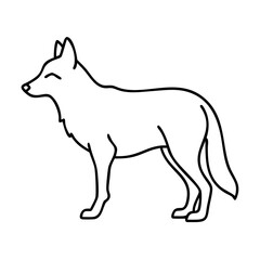 coyote silhouette icon, coyote silhouette line art - simple line art of coyote silhouette, perfect for coyote silhouette logos and icons