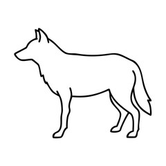 coyote silhouette icon, coyote silhouette line art - simple line art of coyote silhouette, perfect for coyote silhouette logos and icons