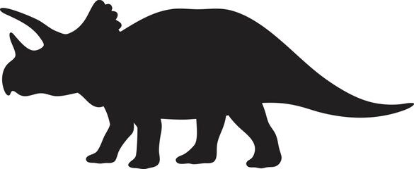 Triceratops Silhouette EPS Design Custom Vector Art of the Prehistoric Dinosaur