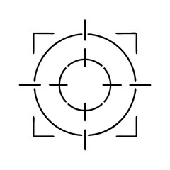 crosshairs icon, crosshairs line art - simple line art of crosshairs, perfect for crosshairs logos and icons