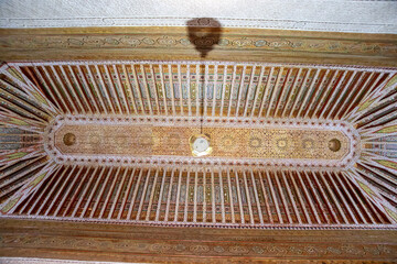 Beatiful ceiling of the bahia palace in marakech marocco