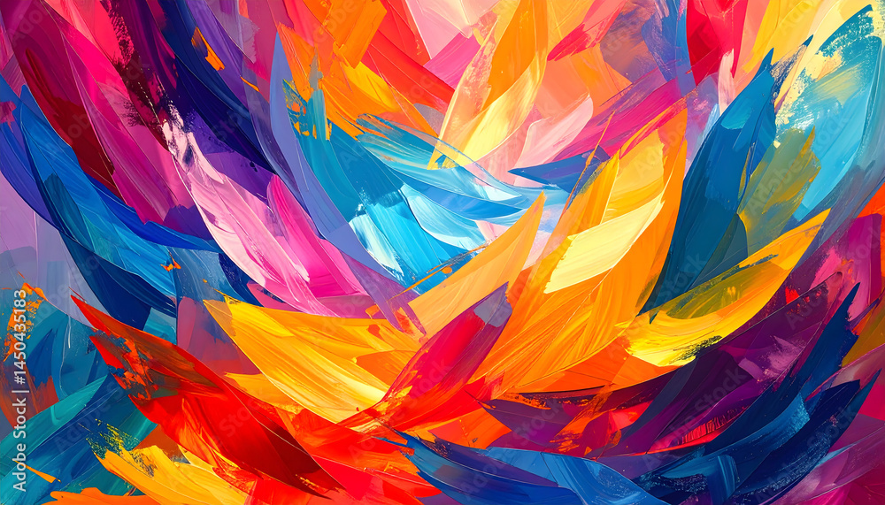 Poster an abstract multicolored brush stroke effect suitable as background for different projects and purpo