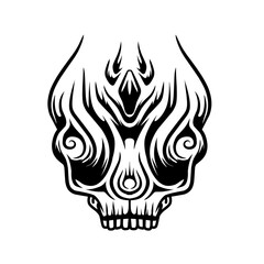 Abstract black and white design featuring swirling patterns and sharp shapes, ideal for graphic use