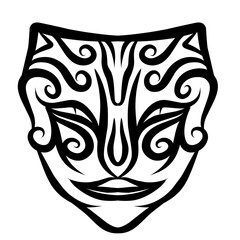 Intricate black and white tribal design featuring swirling patterns, ideal for tattoos or graphic art