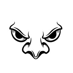 Intense close-up of fierce eyes with sharp features, conveying emotion and strength in a minimalistic design