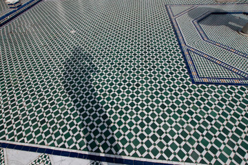 Beatiful marble floor of the bahia palace in marakech marocco
