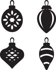 bauble silhouette vector icon set, bauble logo, bauble vector bundle
