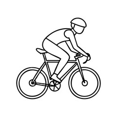 Fototapeta premium cyclist silhouette icon, cyclist silhouette line art - simple line art of cyclist silhouette, perfect for cyclist silhouette logos and icons