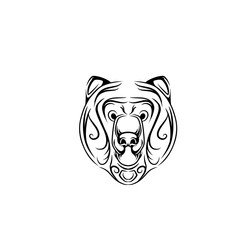 Stylized bear illustration with intricate line work, showcasing the animal's strength and majesty