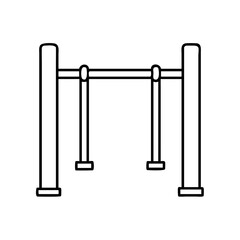 pull up bar icon, pull up bar line art - simple line art of pull up bar, perfect for pull up bar logos and icons