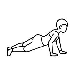 push up pose icon, push up pose line art - simple line art of push up pose, perfect for push up pose logos and icons