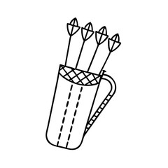 quiver with arrows icon, quiver with arrows line art - simple line art of quiver with arrows, perfect for quiver with arrows logos and icons